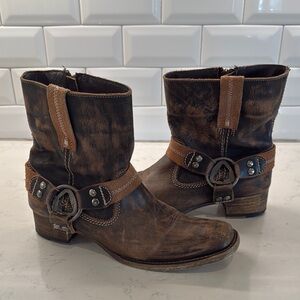 Bed Stu Leather Ankle Boots with Buckle